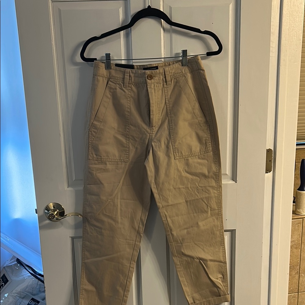 Banana Republic Women’s tan straight leg organic cotton pants.